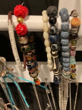 Handcrafted Multicolor Beaded Women’s Bracelet - Red Accent